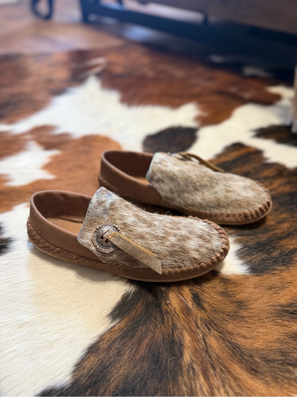 Cowhide moccasins